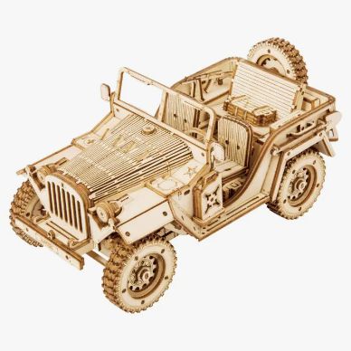 Wooden 3D Puzzle Kit, Style: ROKR Army Field Car