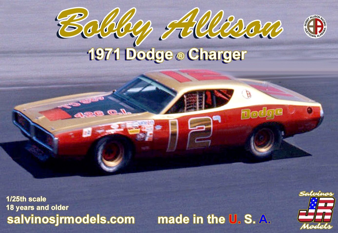 Bobby Allison 1971 Dodge Charger Flathood Plastic Model Kit