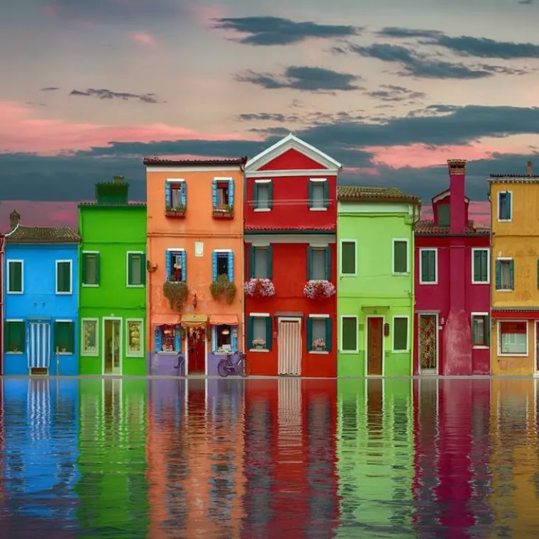 Colorful House on the Water Jigsaw Puzzle 1000 pieces