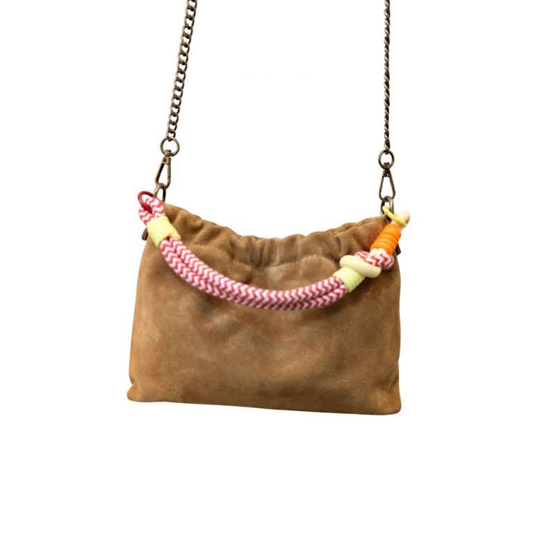 Sac cuir suédé Plissa camel
