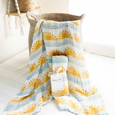 Sun + Wave Surfer Organic Bamboo Swaddle