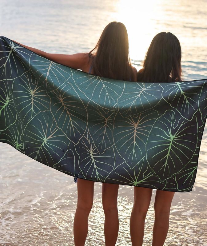 Green Kalo Beach Towel