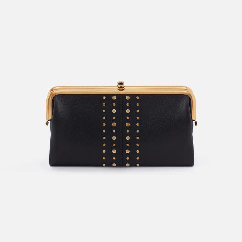 Lauren Black Studded Leather Clutch