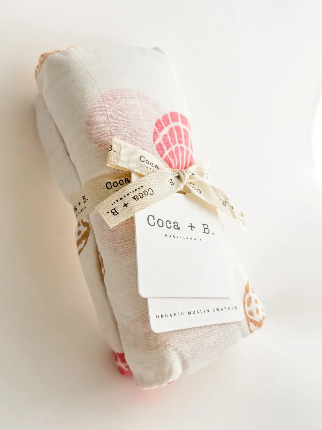 Seashell Print Organic Bamboo Swaddle