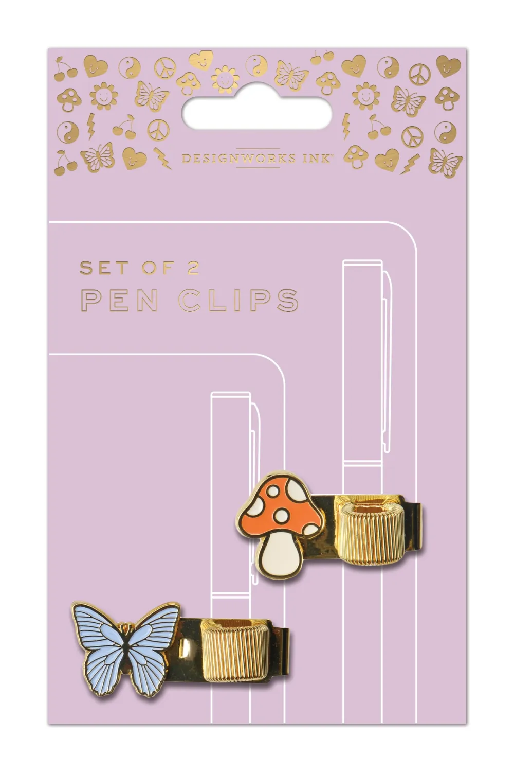 Butterly &amp; Mushroom Pen Clips