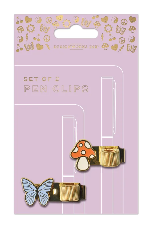 Butterly &amp; Mushroom Pen Clips
