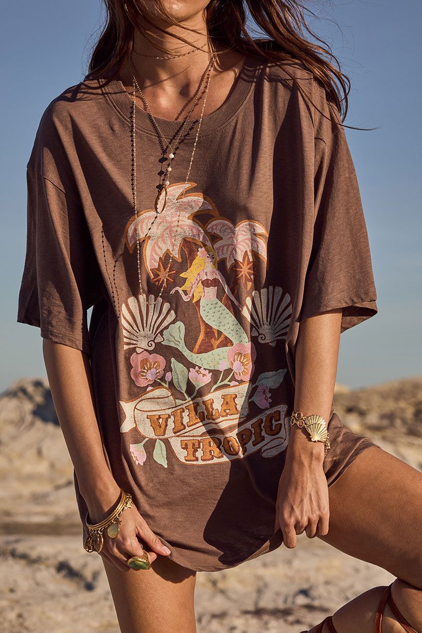 Villa Tropic Oversized Biker Tee