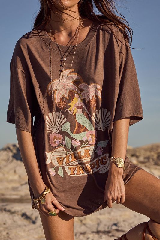 Villa Tropic Oversized Biker Tee