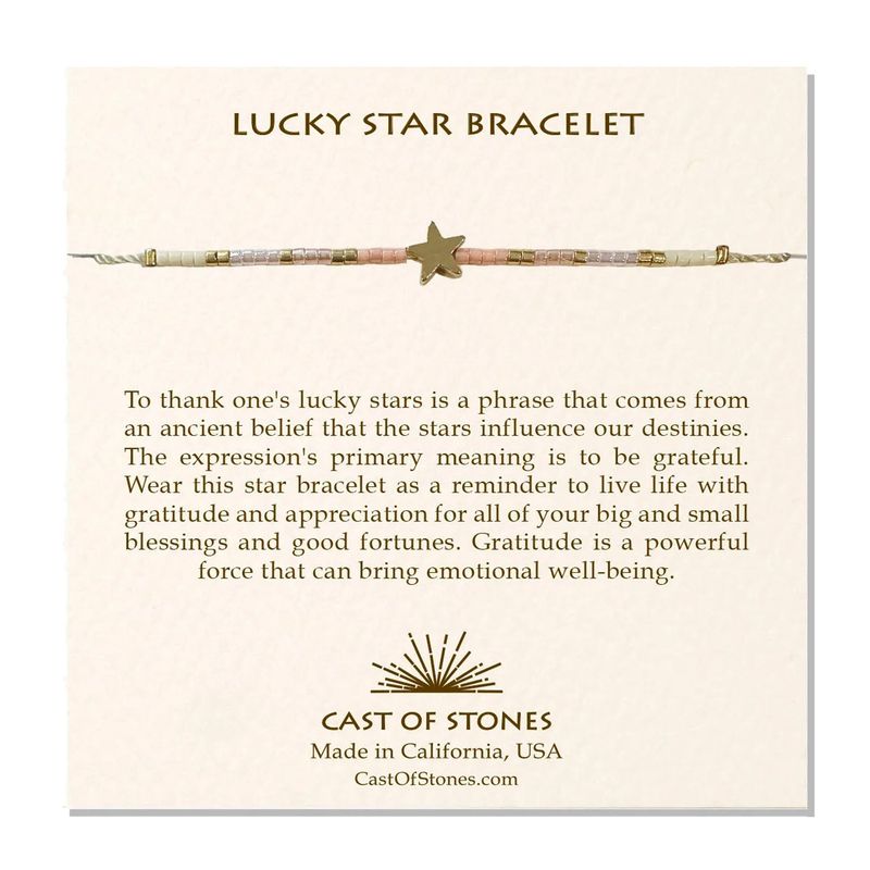 Lucky Star Bracelet - Gold/ Peach