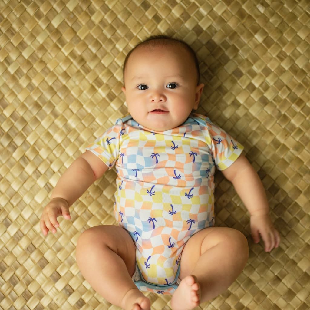 Sunset Checker Bamboo Onesie