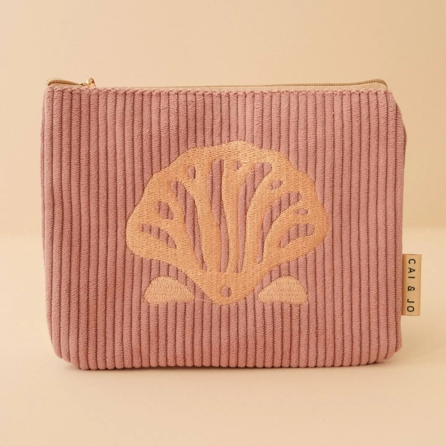 Corduroy Seashell  Pouch Island Pink