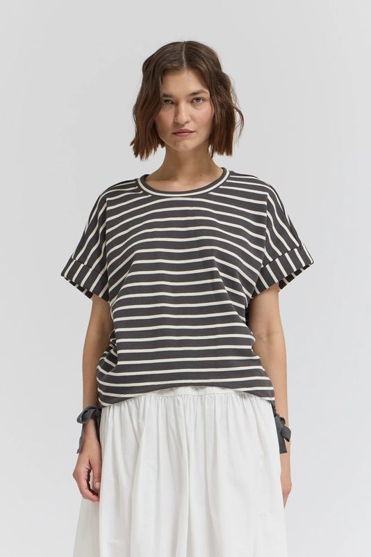 Stripe Drawstring Tee