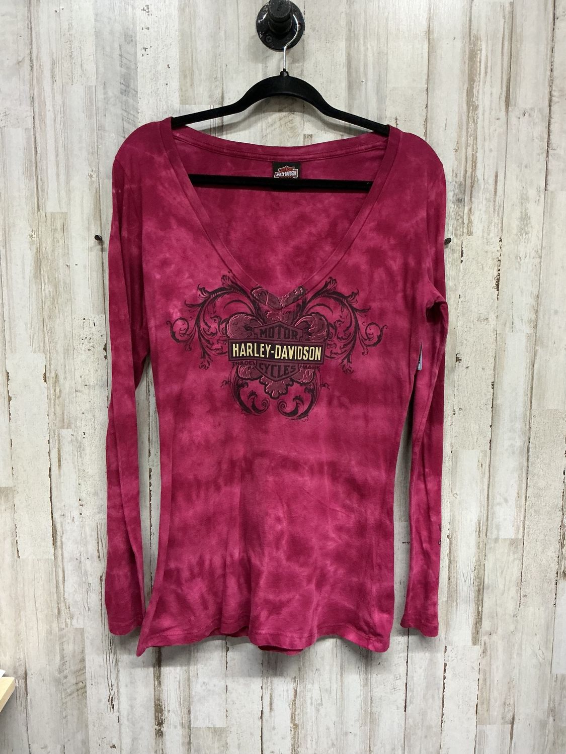 10001 HD Women's Burgundy W/ Black &amp; Tan B&amp;S Long Sleeve XL