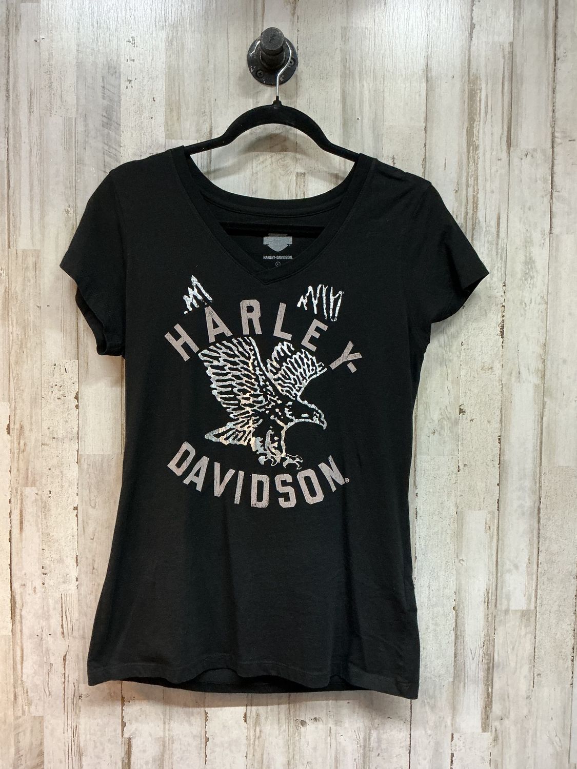 10001 HD Women's Black W/ Silver Hologram Eagle T Large