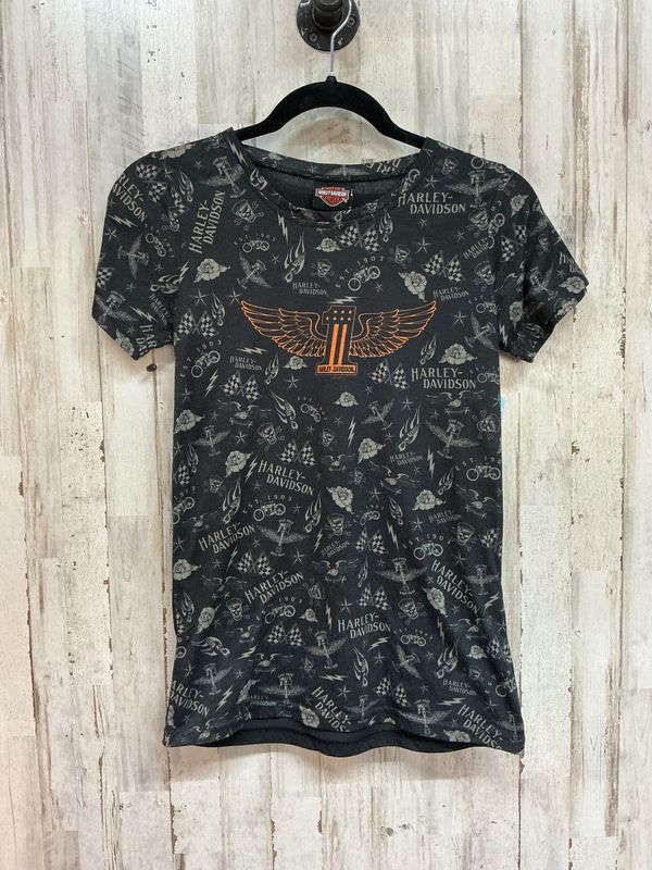 10001 HD Women's Black kW/ Orange 1 &amp; Wings Texas Top Medium