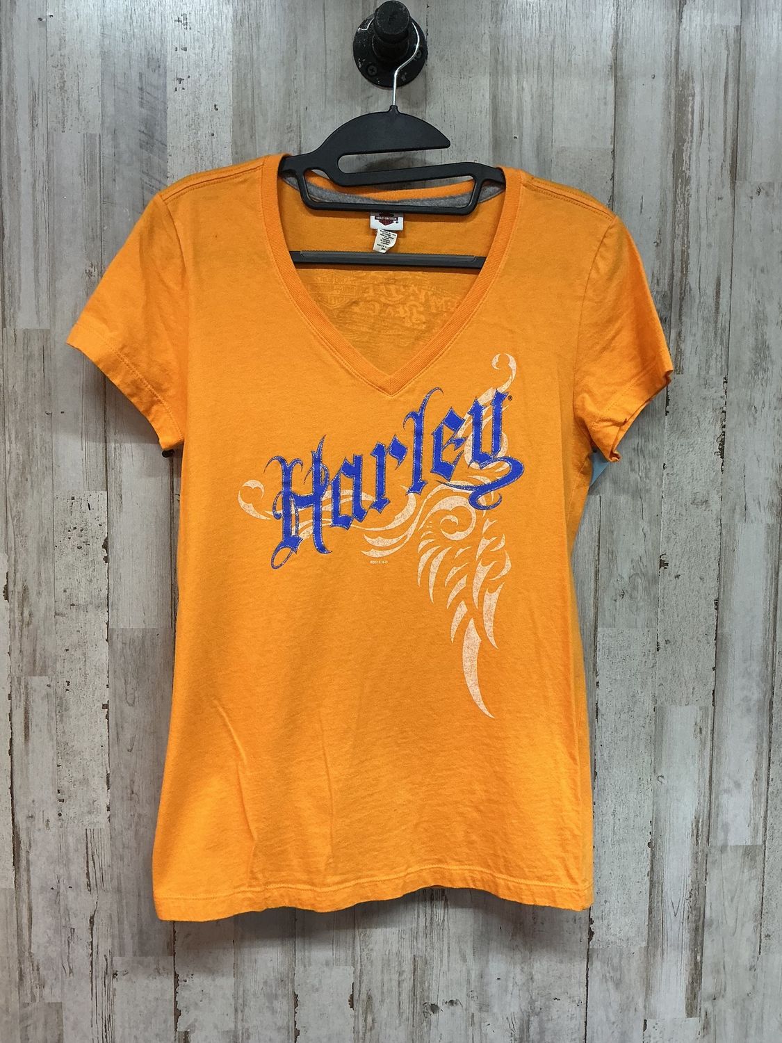 10001 HD Women's Orange and Blue Top Small
