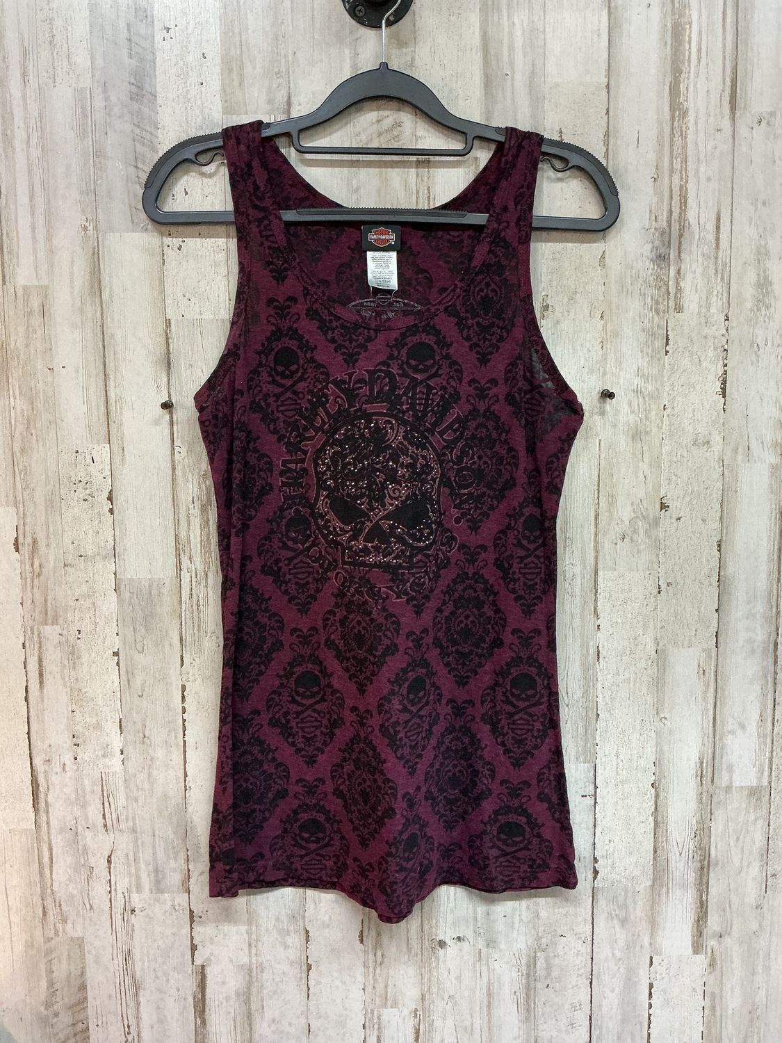 10001 HD Women's Burgundy W/ Black Willie G Tank Medium