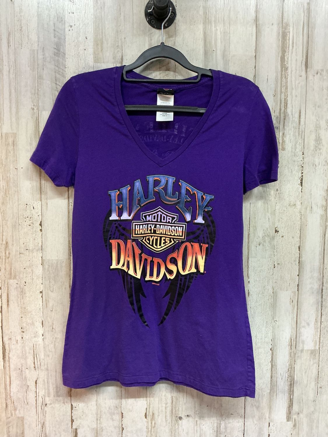 10001 HD Women's Purple Tilley's V-Neck  Top Small