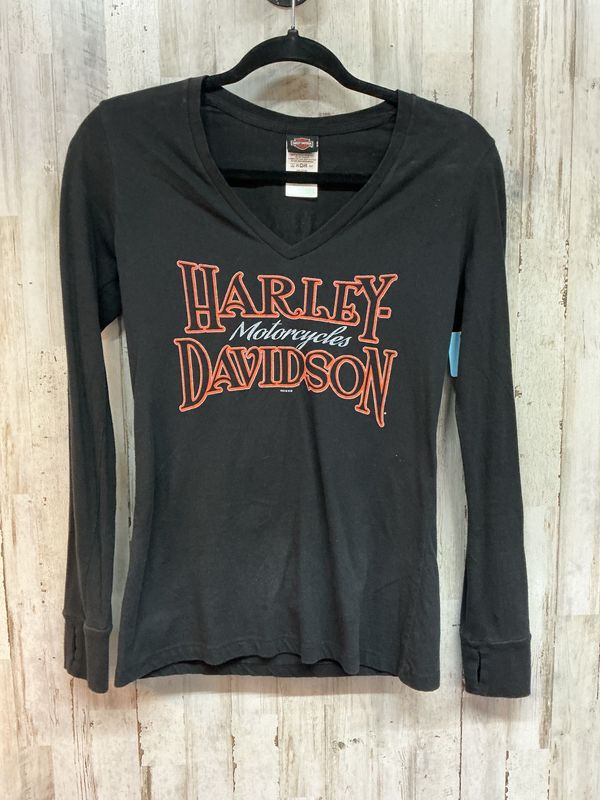 10001 HD Women's Black/Orange V-Neck LS  Small