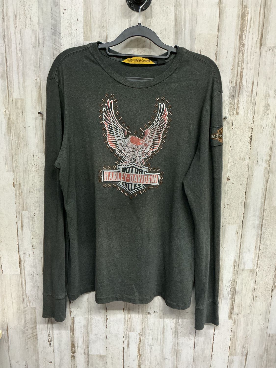 10001 HD Women's Grey Stud Eagle Long Sleeve X-Large