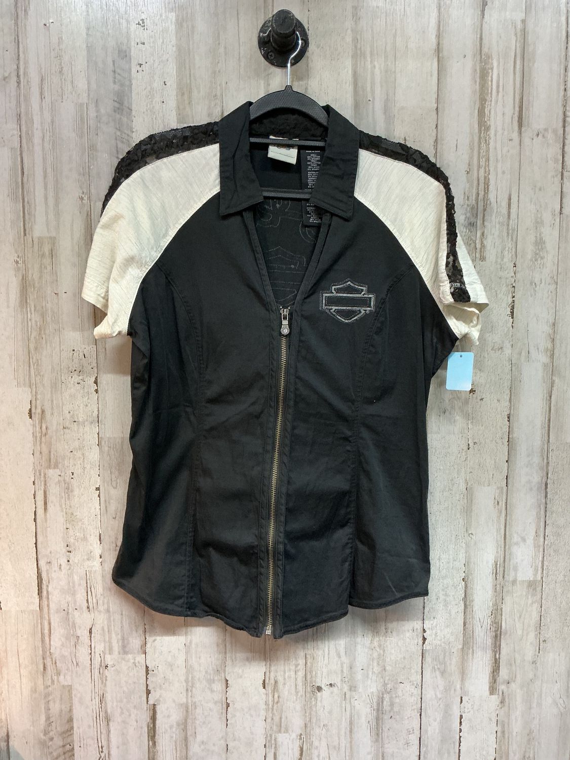 10001 HD Women's Lace Shoulder Wing Bling Zip Mechanic Medium