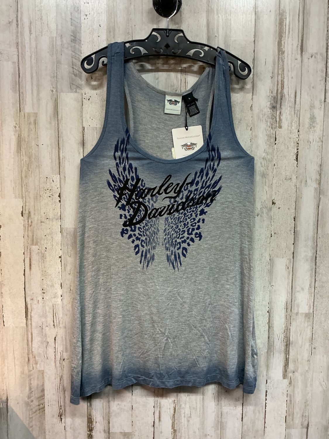10075 HD Women's BNWT Blue Wing Cheetah Tank Large