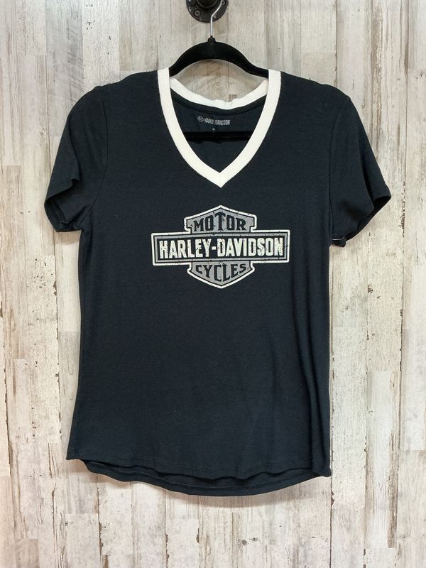 10021 HD Women's Black W/ White B&amp;S V-Neck Medium