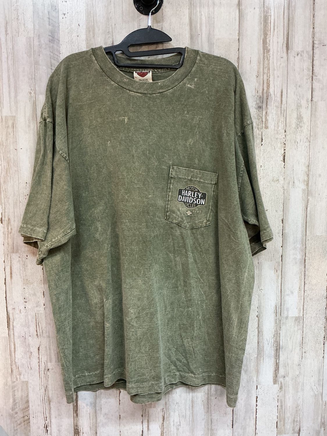 10059 HD Men's Acid Washed Green W/ Pirate Treasure Coast Pocket Tee XL