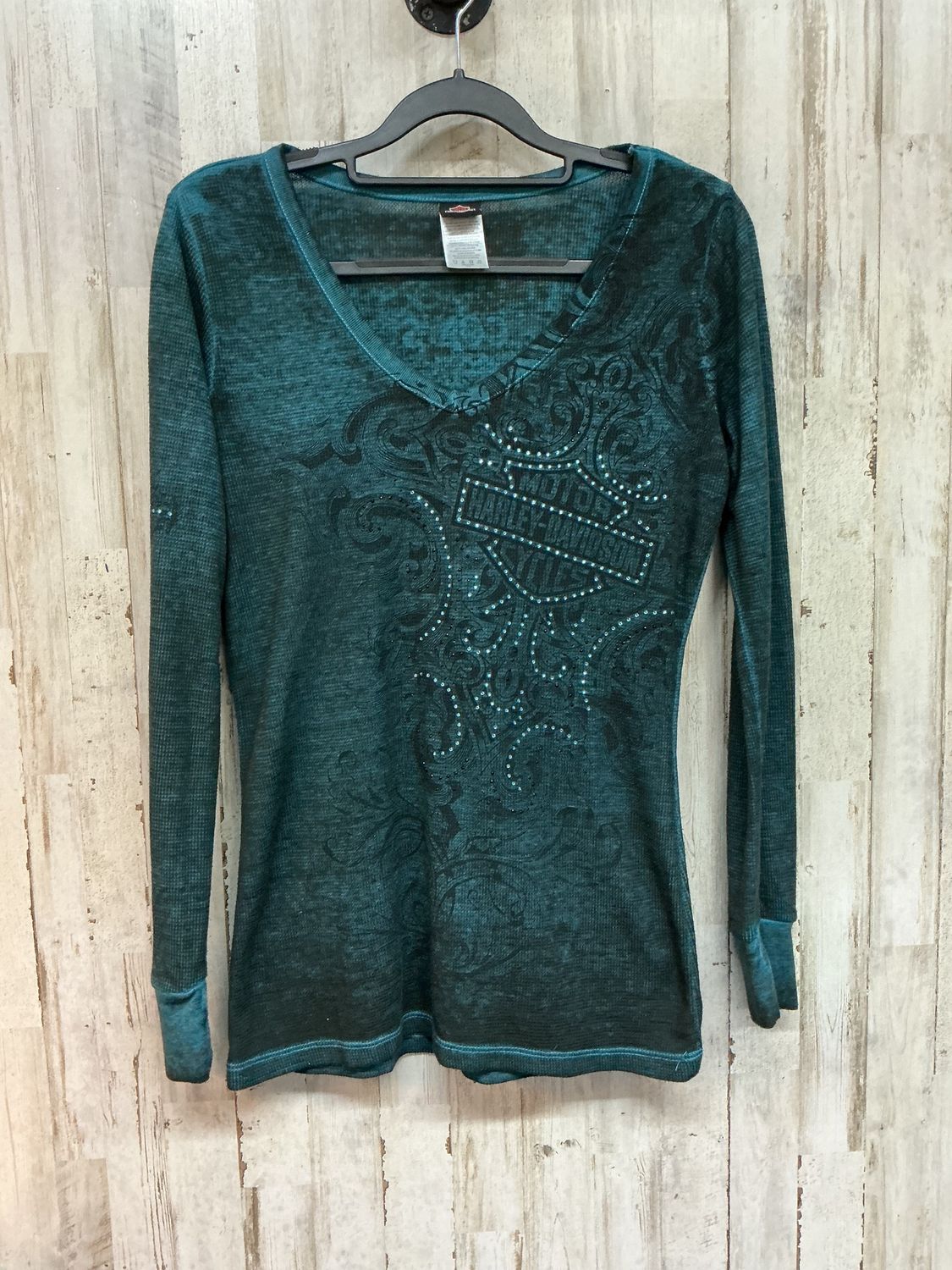 10125 HD Women's Green/Black Blingy B&amp;S Long Sleeve Small