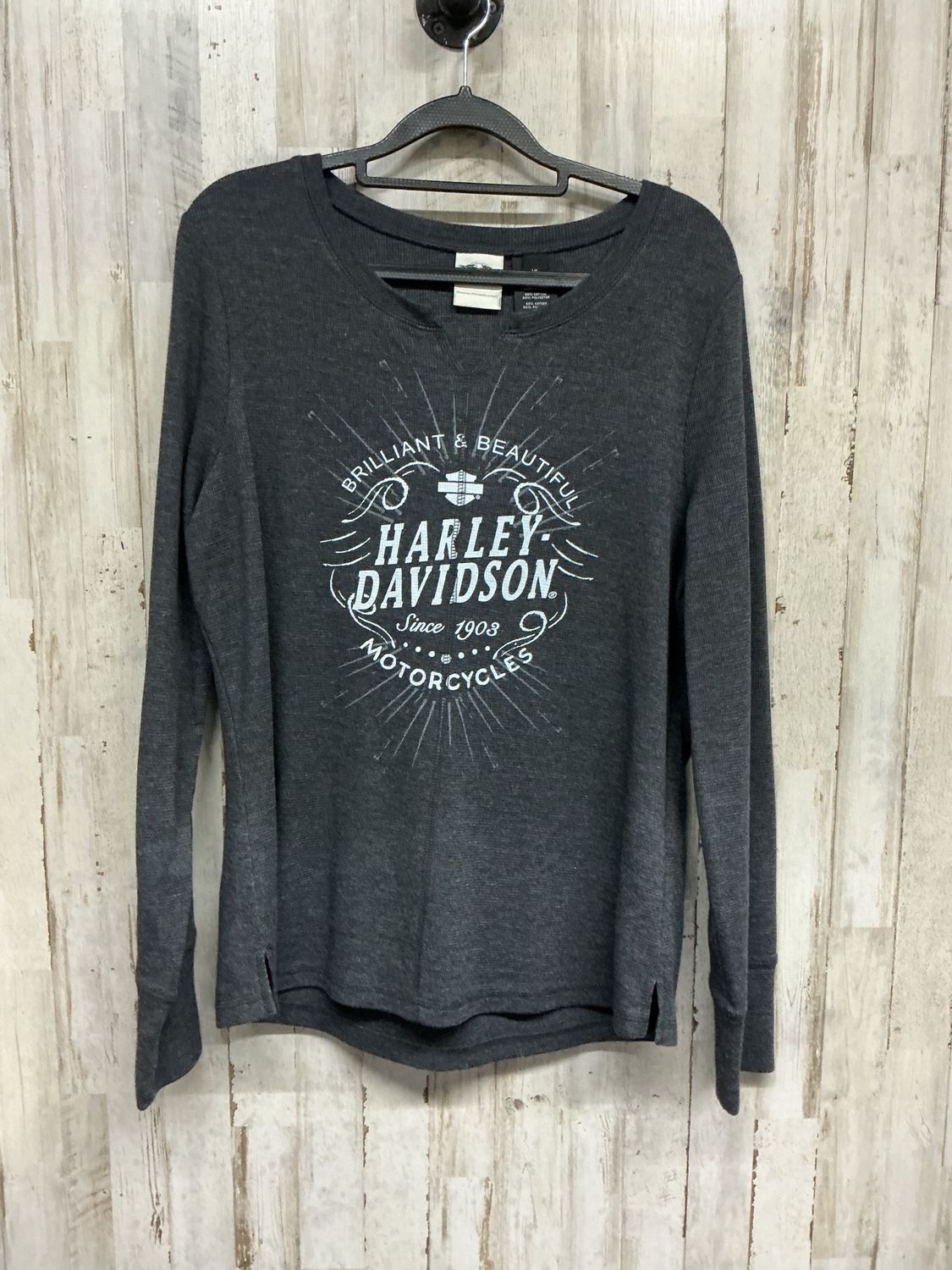 11114 HD Women's Grey W/ White HD Long Sleeve Top X-Large