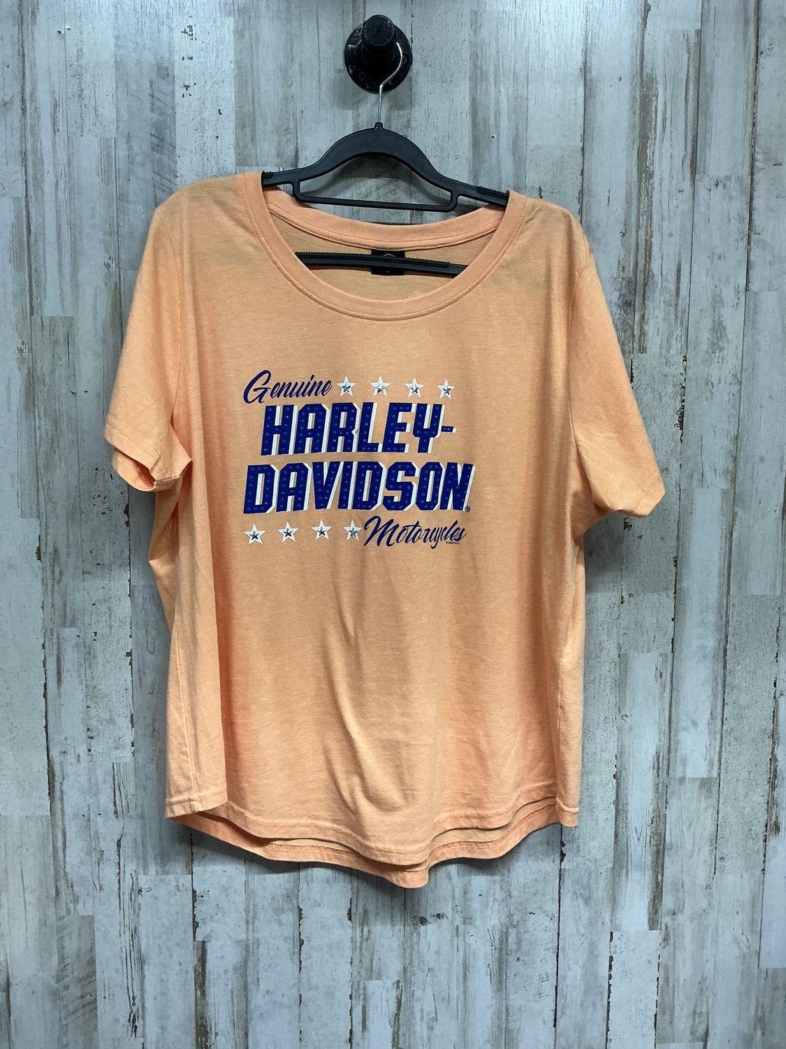 10129 HD Women's Peach &amp; Blue Bling Tee X-Large