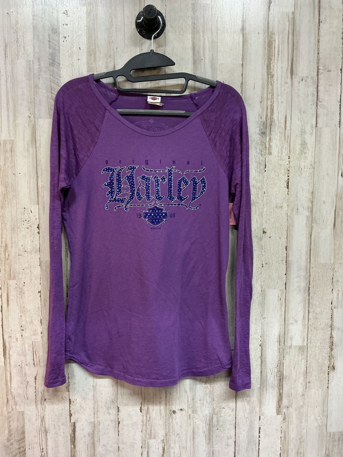 10125 HD Women's Purple Rhinestone Top Medium