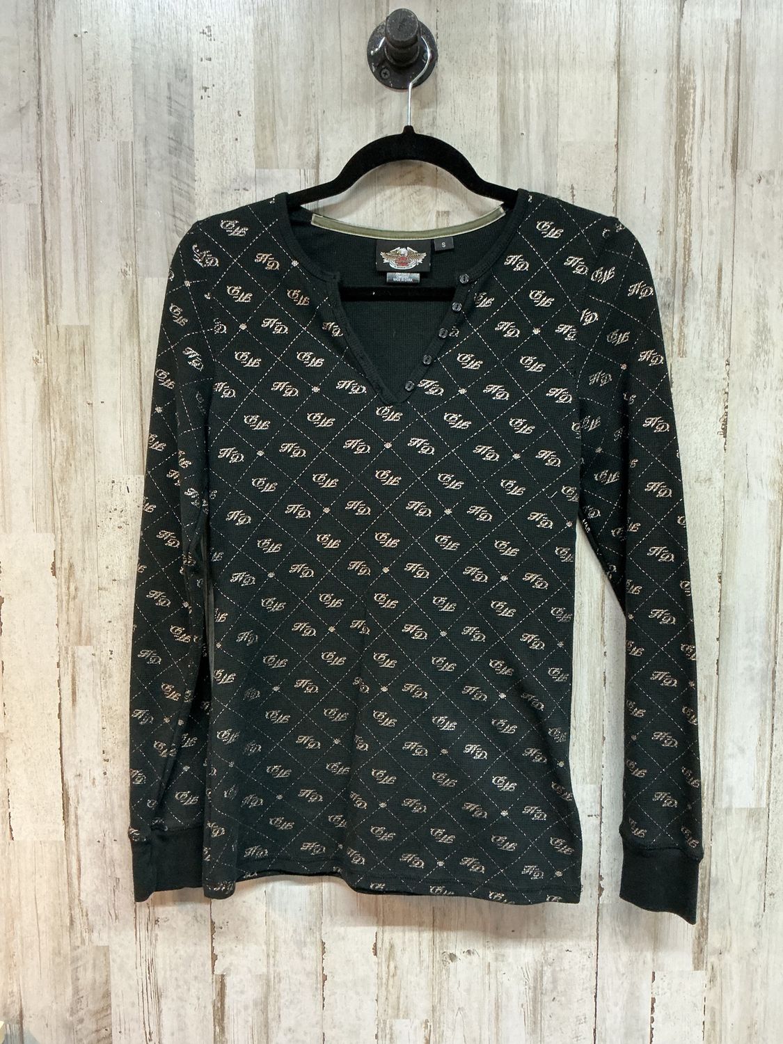 10152 HD Women's Black W/ Silver Diamond Design HD Long Sleeve Small