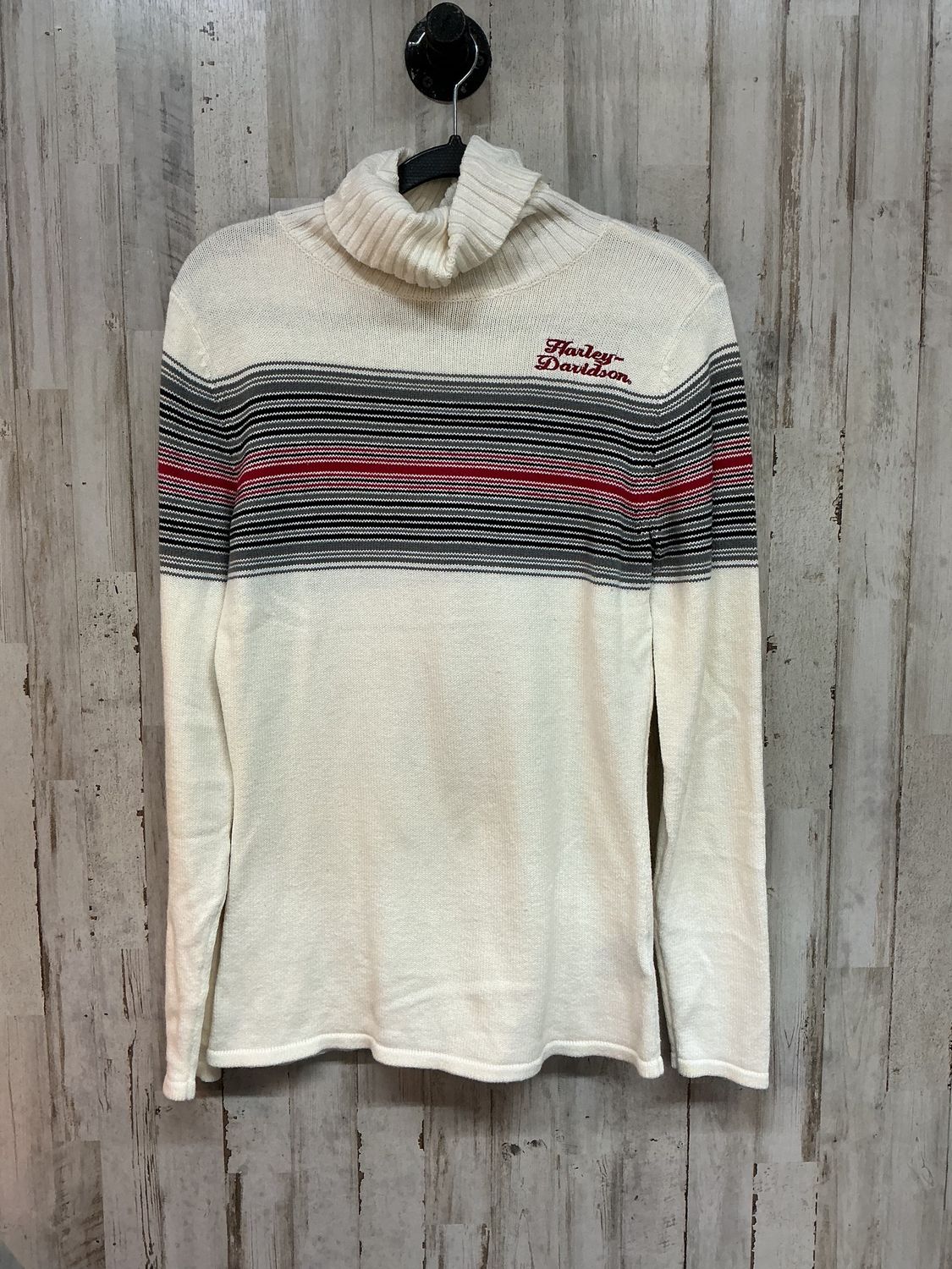 10152 HD Women's Cream Grey Red Sweater Small