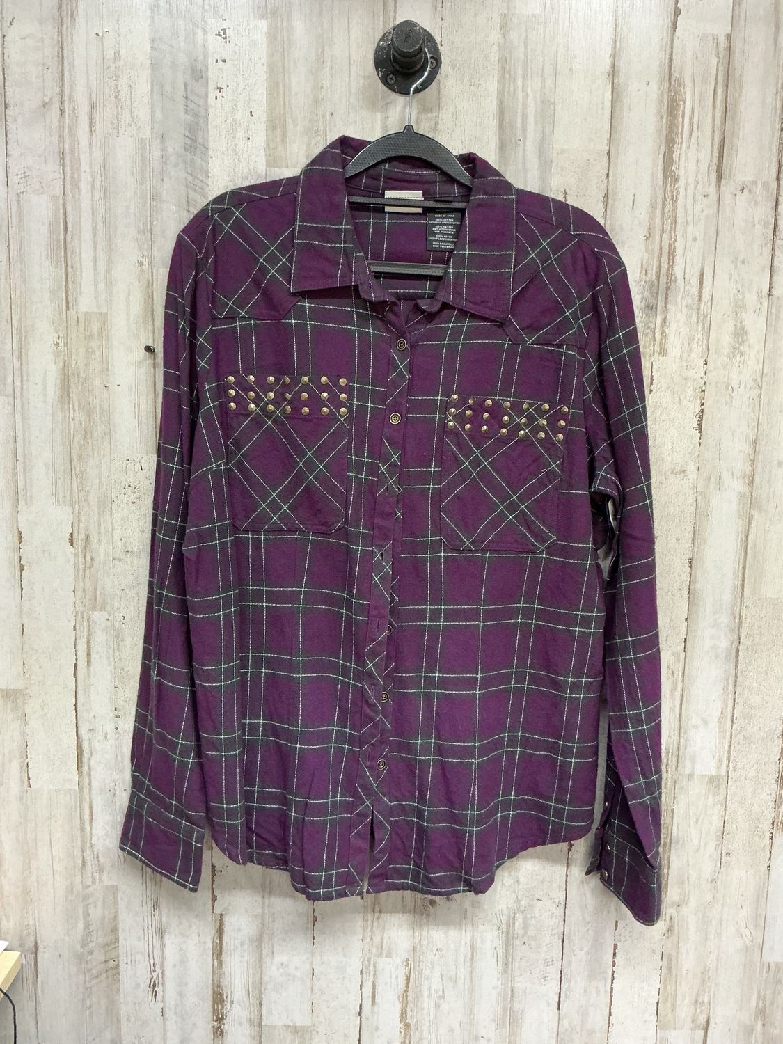 11114 HD Women's Purple &amp; Green Flannel X-Large