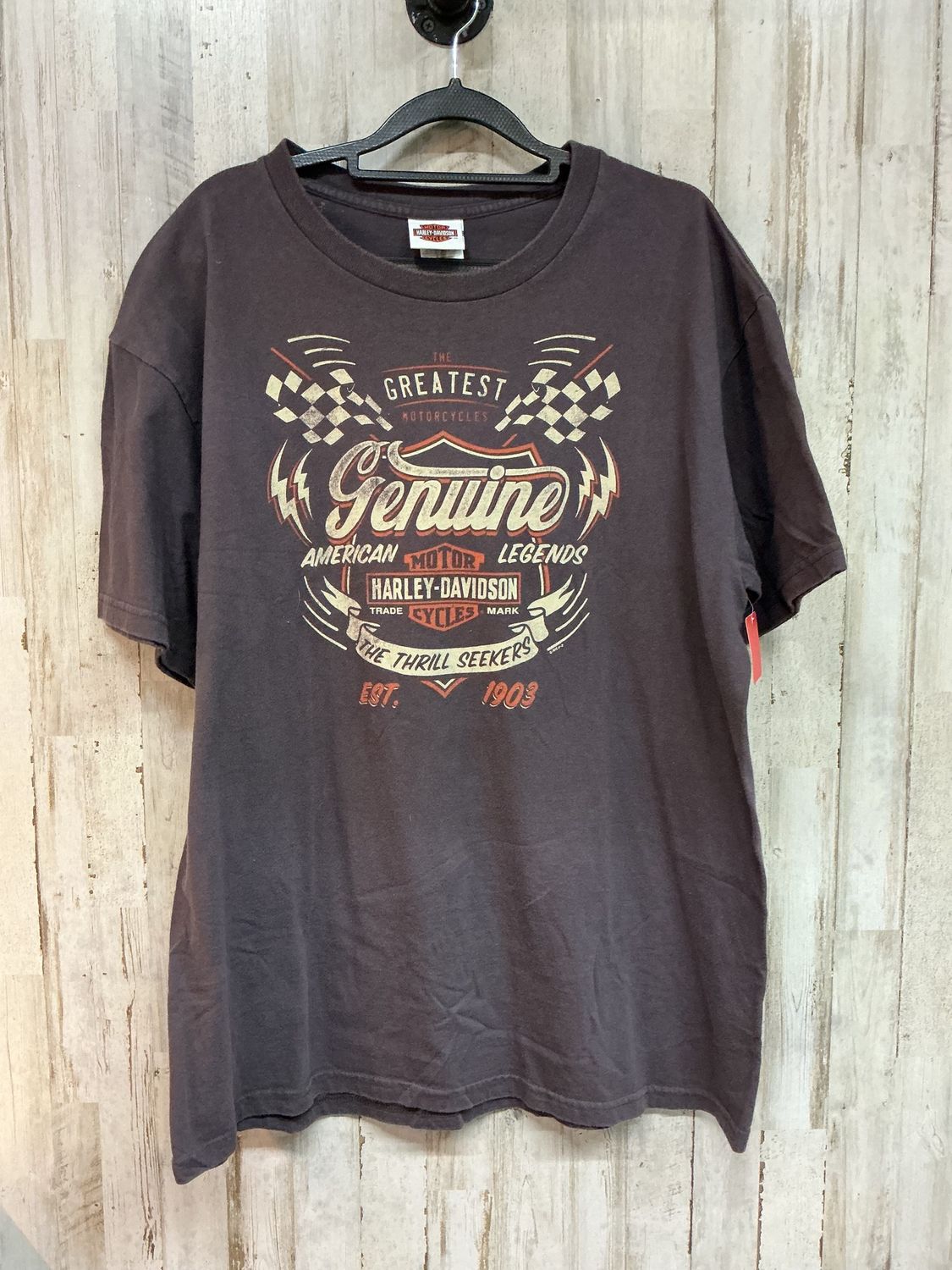 10059 HD Men's Dark Grey W/ Orange B&amp;S Genuine Tee X-Large