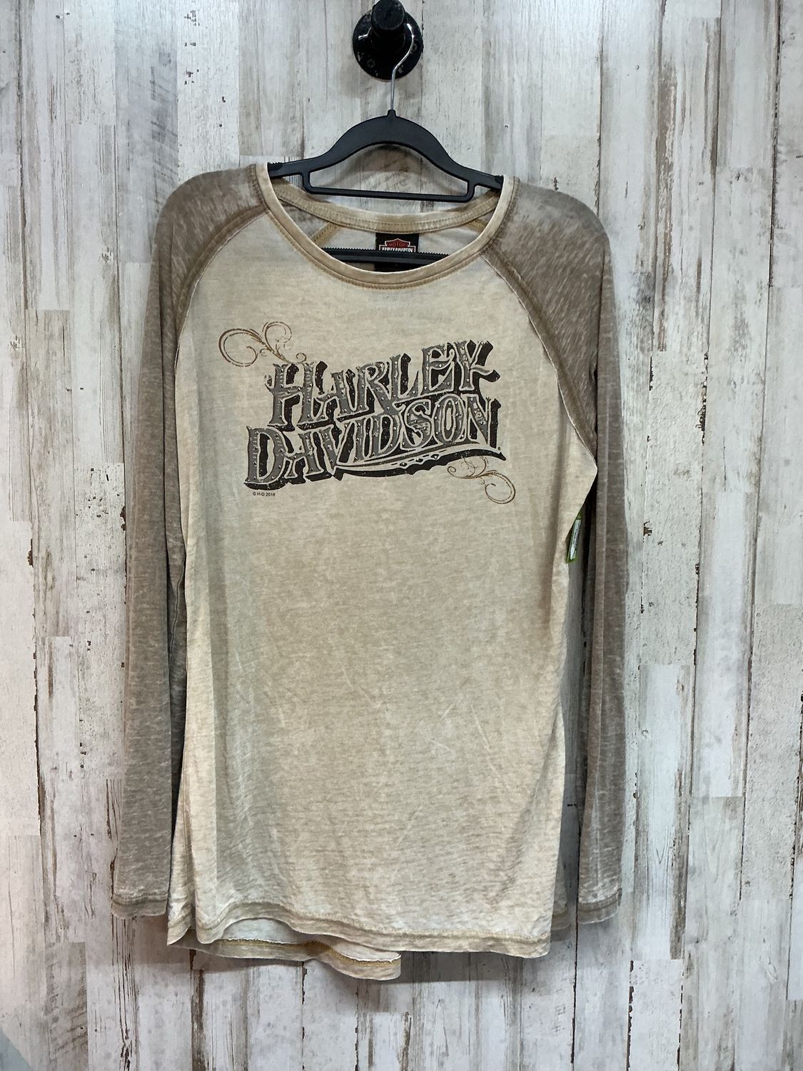 10154 HD Women's Tan &amp; Brown Studded Long Sleeve Large