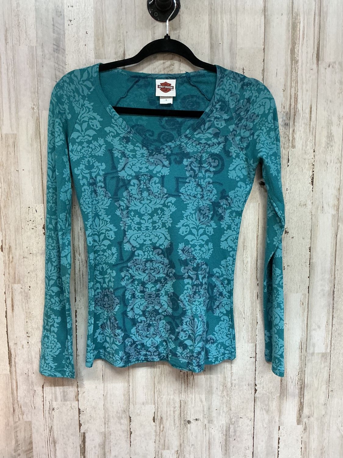 10152 HD Women's Teal Patterned Long Sleeve  Small