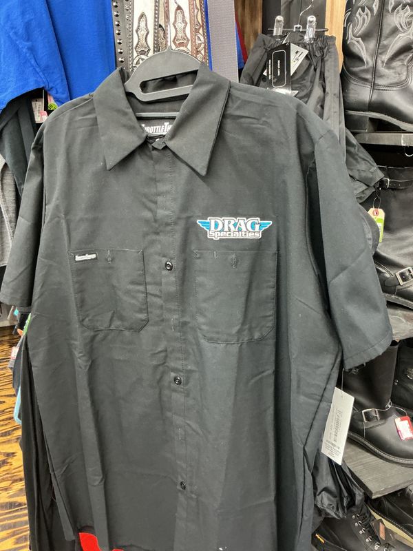 0007 Drag Specialties BNWT Men's Shop Short Sleeve Shirt Large