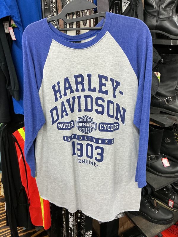 10166 HD Men’s  Blue Jersey Tee 3/4 Sleeve Large