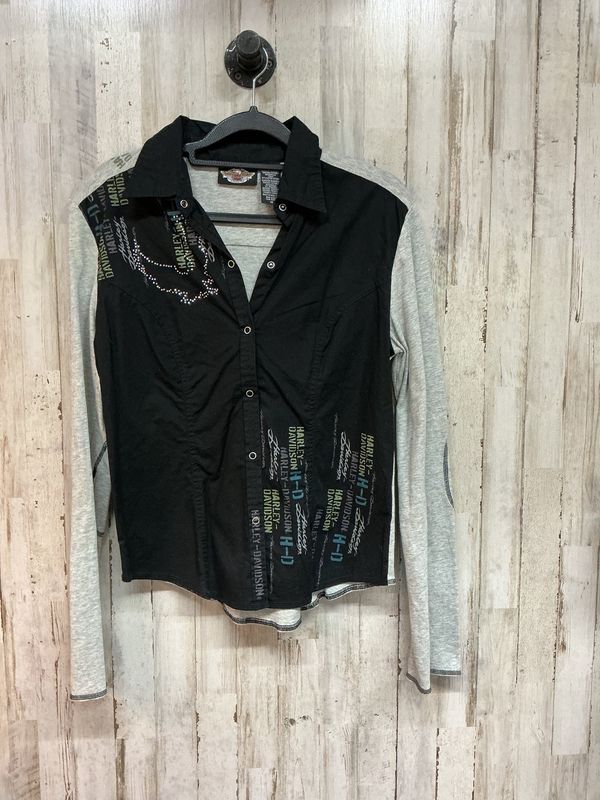 10177 HD Women's Eagle Bling Snap Long Sleeve Medium