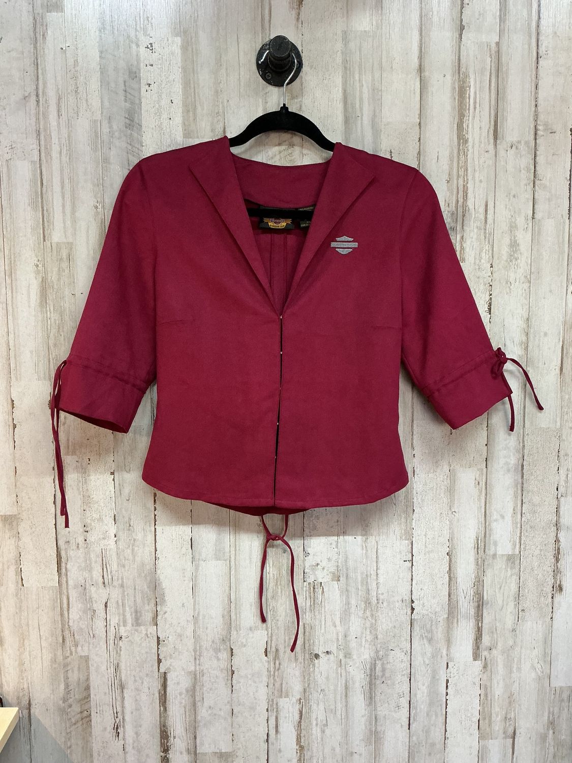 10177 HD Women's Burgundy Suede Lace Up Top X-Small