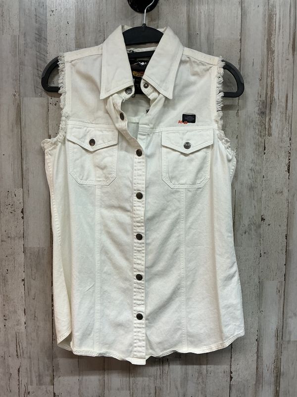 10177 HD Women's Sleeveless White Button Up Size XS