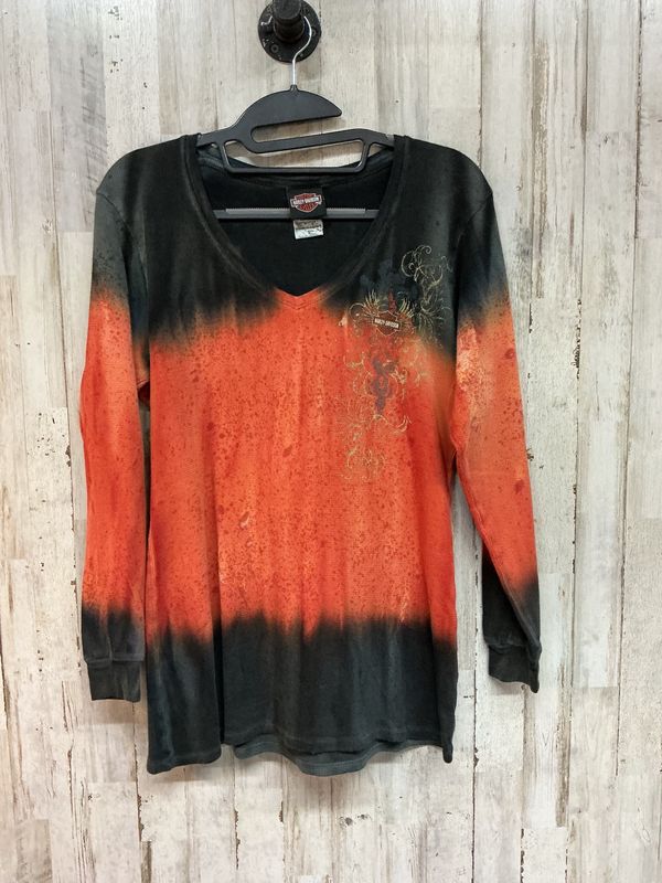 10177 HD Women's Orange &amp; Black B&amp;S Long Sleeve Small