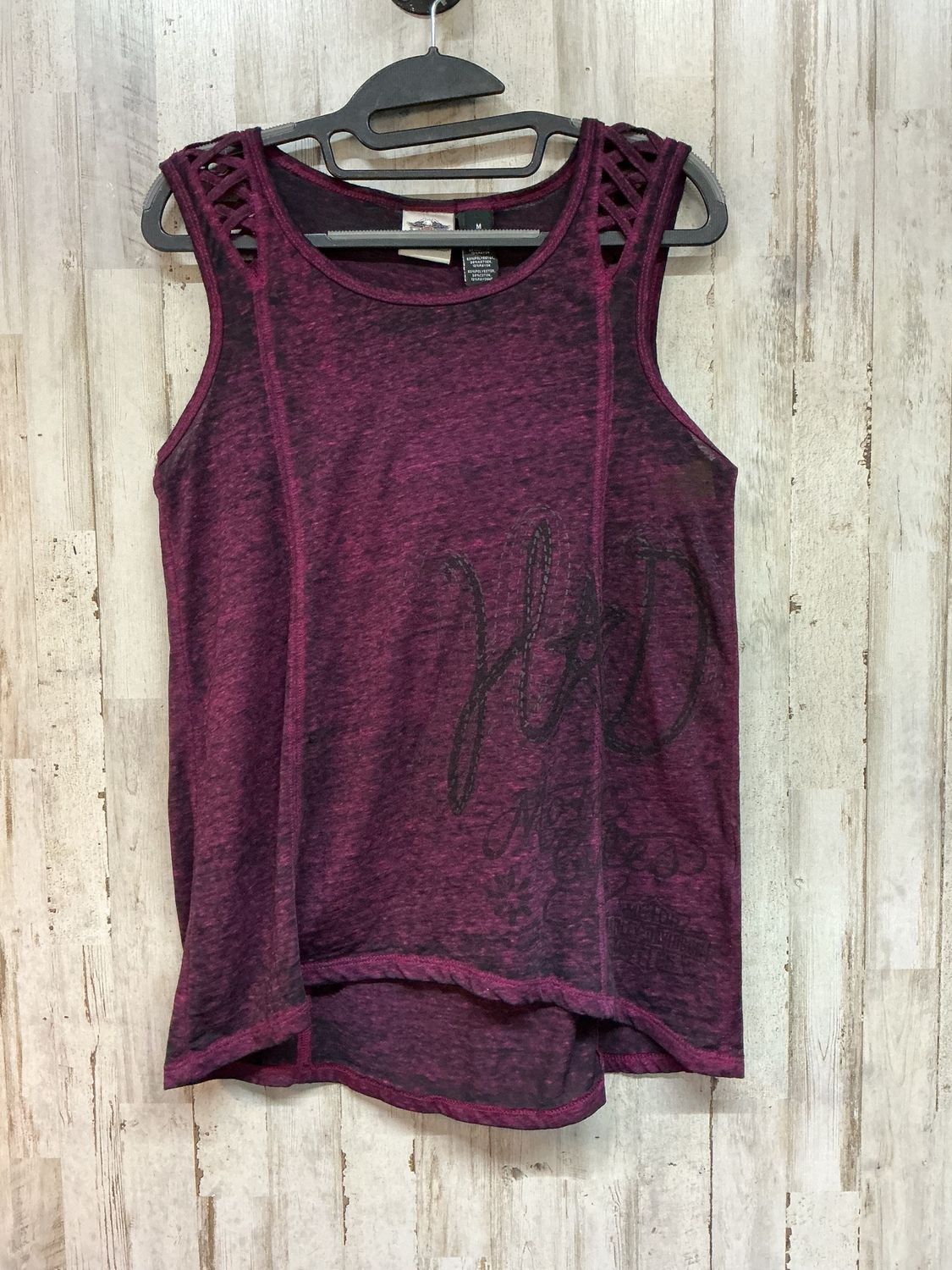 10177 HD Women's Purple W/ Black HD Laced Straps Tank Medium