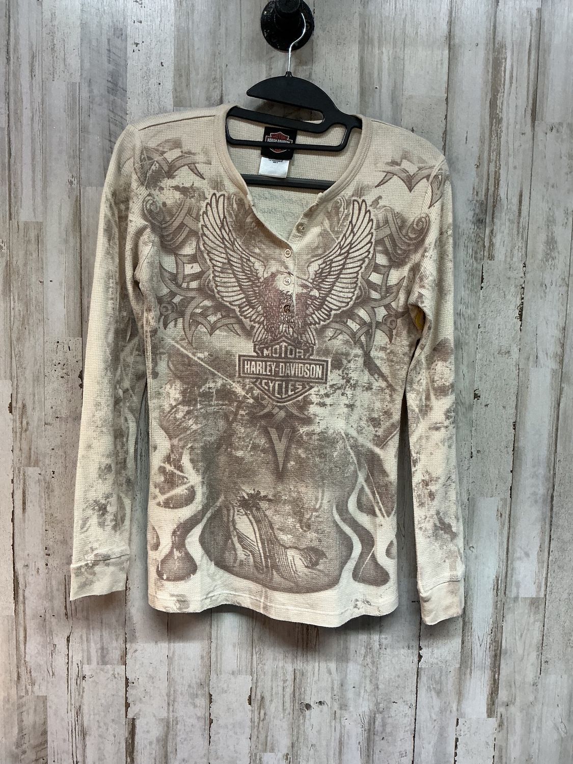 10177 HD Women's Beige W/ Eagle Long Sleeve Medium