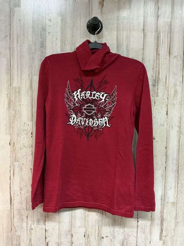 10177 HD Women's Red W/ Silver B&amp;S Turtle Neck Small