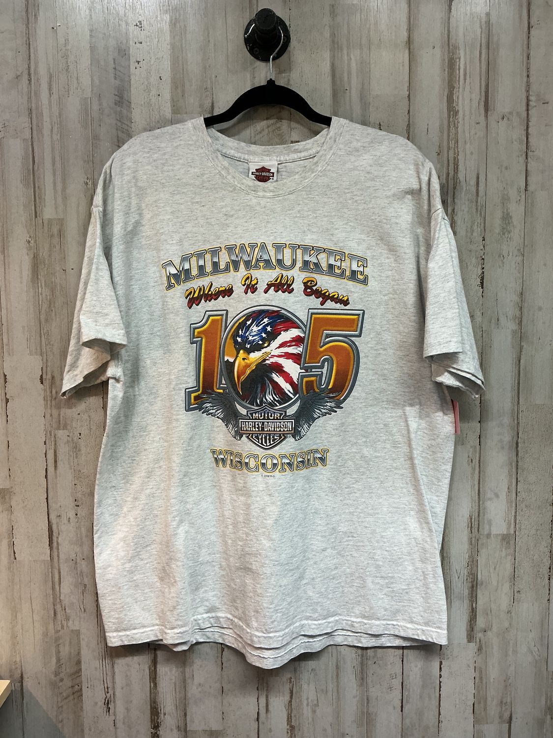 10166 HD Men's Heather Grey 105 Milwaukee Tee X-Large