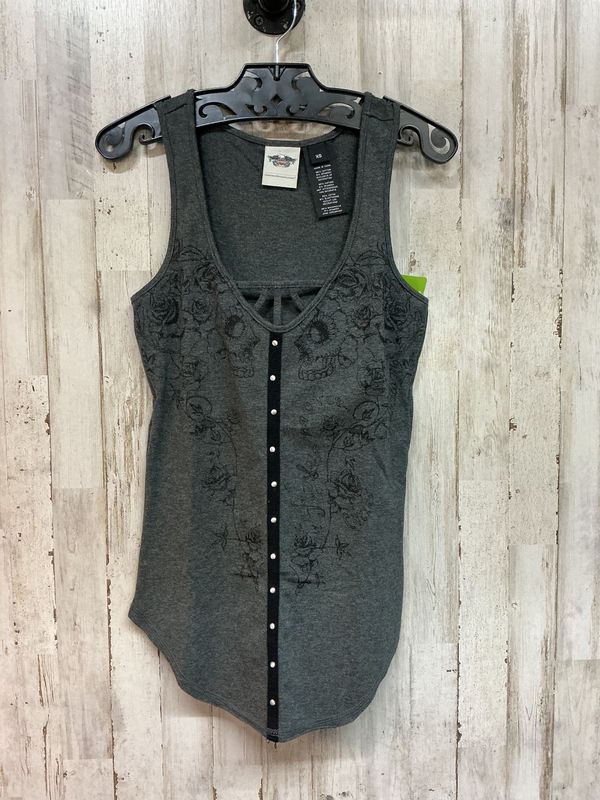 10180 HD Women's Grey Skull Tank X-Small
