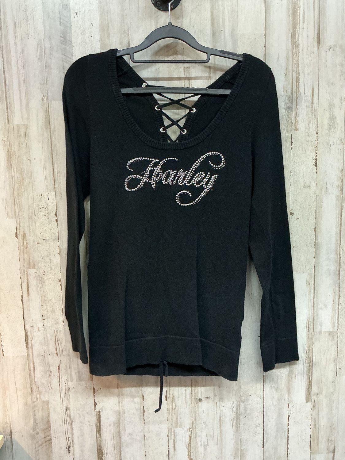 10180 HD Women's Black Harley Bling Long Sleeve Medium